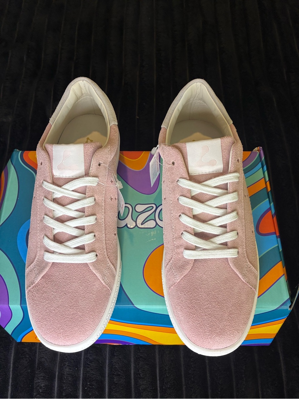 Women's Blush Pink Suede Low-Top Sneakers